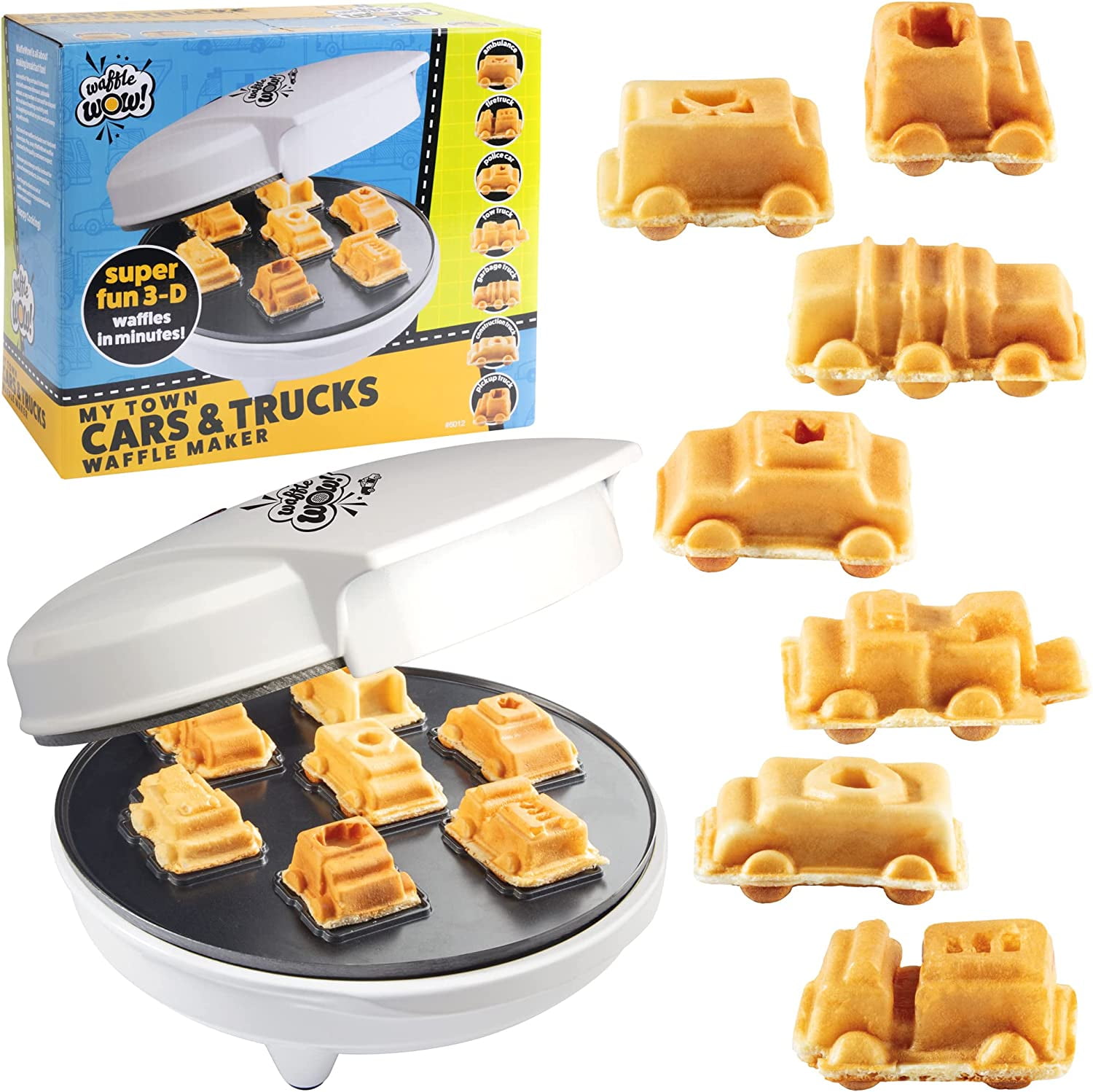 Auto Body Shop Waffle Maker- Make Custom Shaped Cars, Trucks or Vehicles  Out of WAFFLES! Mix & Match Wheels, Engine & More for Non-Stop Kids  Breakfast