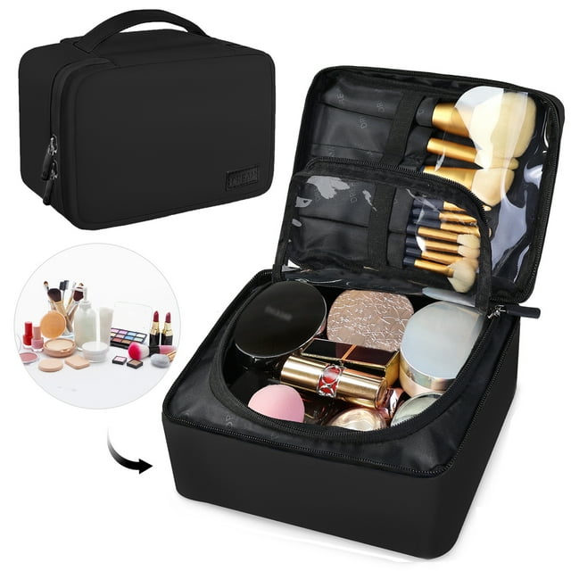 My Travel Dream Travel Makeup Bag for Women,Waterproof Leather Cosmetic