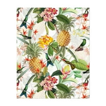 My Tropical Hummingbird And Pineapple Garden - Painting Tropical Floral Botanical Pattern Nature Fruit Unframed Wall Art Print 8 x 10 inches