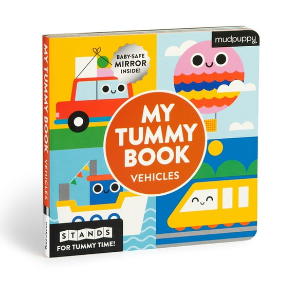 My Tummy Book Vehicles: High-Contrast Fold-Out Book That Stands for Tummy Time, Baby-Safe Mirror Inside!, (Board Book)