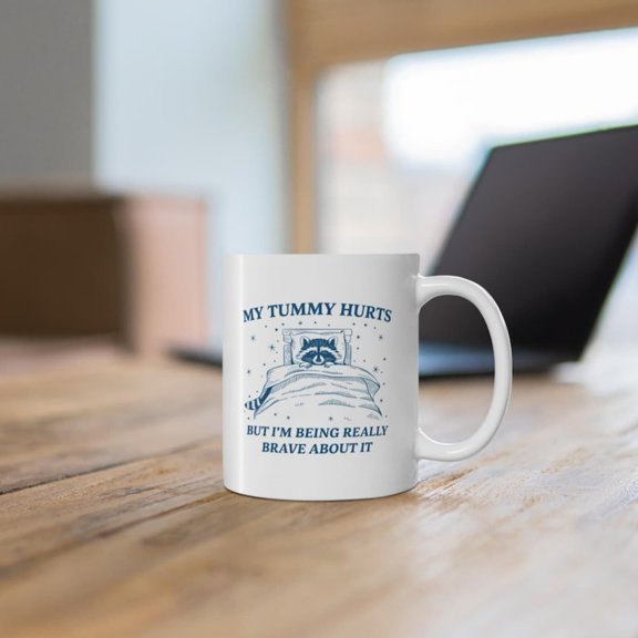 My Tummy Hur Rac Meme Mug - Funny Gag Gift.