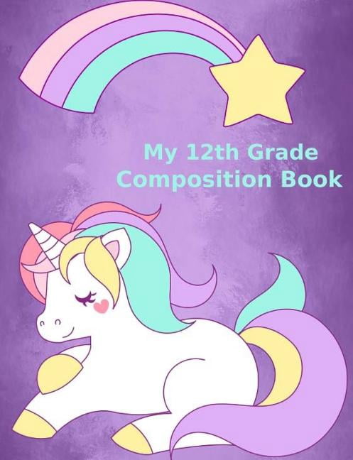 My Twelvth Grade Composition Book / Unicorn Design / 4x4 Graph School Paper (Paperback)
