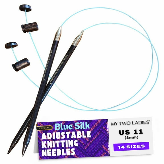 My Two Ladies | Blue Silk® | Adjustable Knitting Needles | US 11 (8mm)