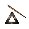 thumbnail image 1 of My Two Ladies Triangular Shawl Pin w/Stick -  handcrafted, 1 of 3