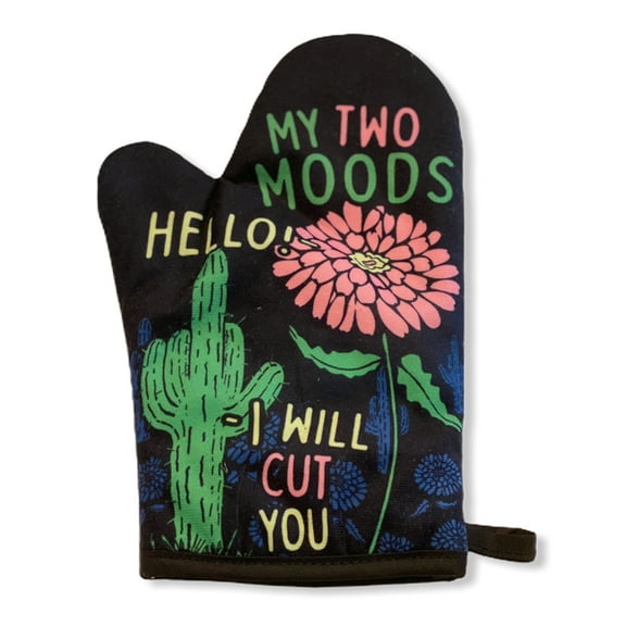 My Two Moods Hello I Will Cut You Funny Flower Cactus Graphic Novelty Kitchen Accessories