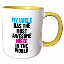 3drose, My Uncle Has the Most Awesome Niece in the World, 15oz Two-tone Yellow Mug