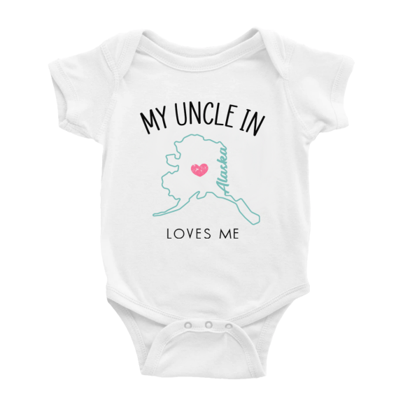 My Uncle In Alaska Loves Me Baby Romper Boy Girl Clothing 3-6 Months