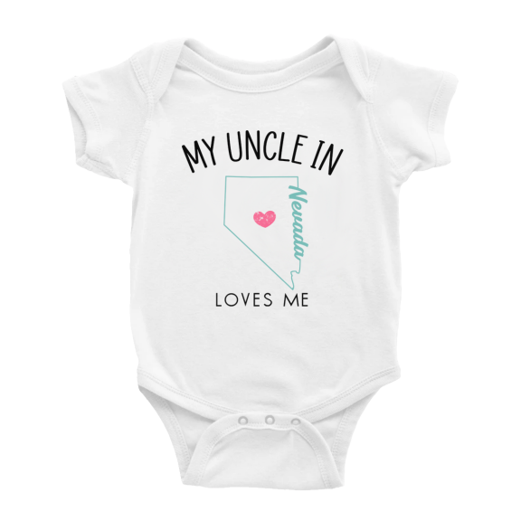 My Uncle In Nevada Loves Me Baby Romper Boy Girl Clothing 3-6 Months