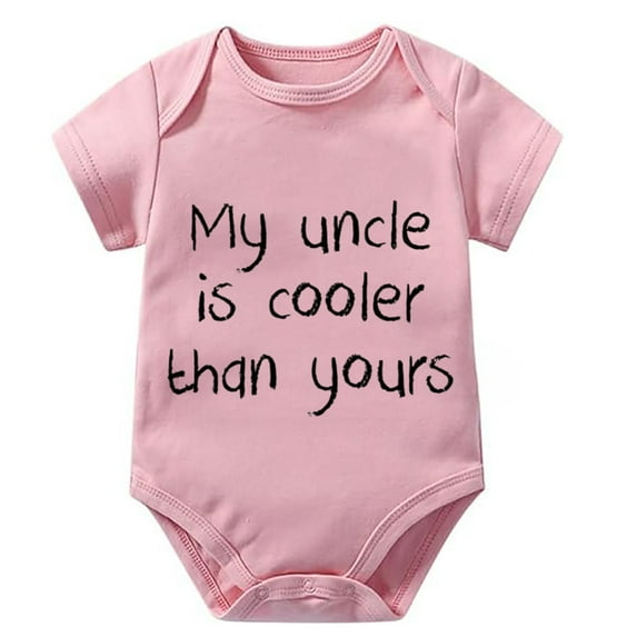 My Uncle Is Cooler Than Yours Baby Hospital Outfit Short Sleeve Going Home Outfit Baby Boy White Baby Bodysuits 0-3 Months