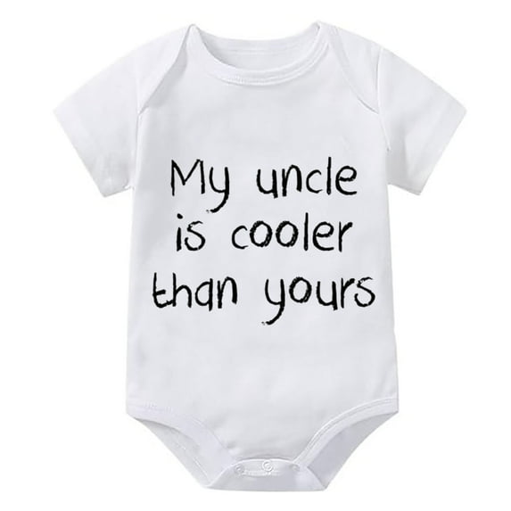 My Uncle Is Cooler Than Yours Baby Outfits Gender Neutral Short Sleeve Neutral Baby Bodysuit White Baby Boy Romoer