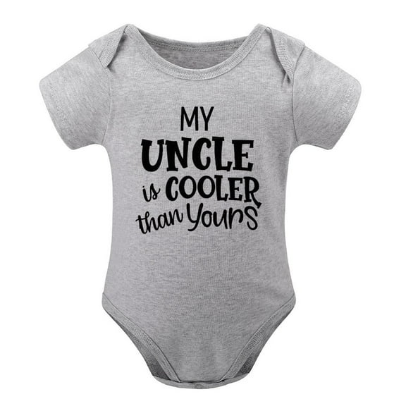 My Uncle Is Cooler Than Yours – Funny Baby Bodysuit Gift for Nephew Or Niece, Cute Infant One-Piece Romper Gray-style 3months