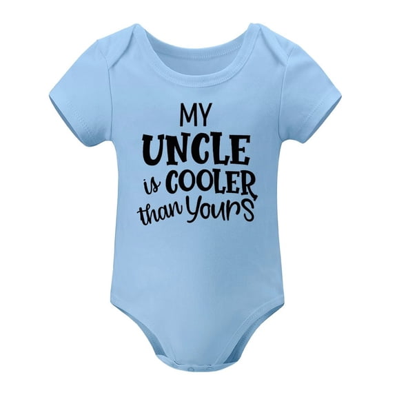 My Uncle Is Cooler Than Yours – Funny Baby Bodysuit Gift for Nephew Or Niece, Cute Infant One-Piece Romper Sky Blue-style 9months