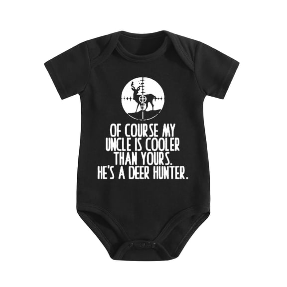 My Uncle Is Cooler Than Yours Funny Cute One-Piece Baby Bodysuit Black-style 9-12M