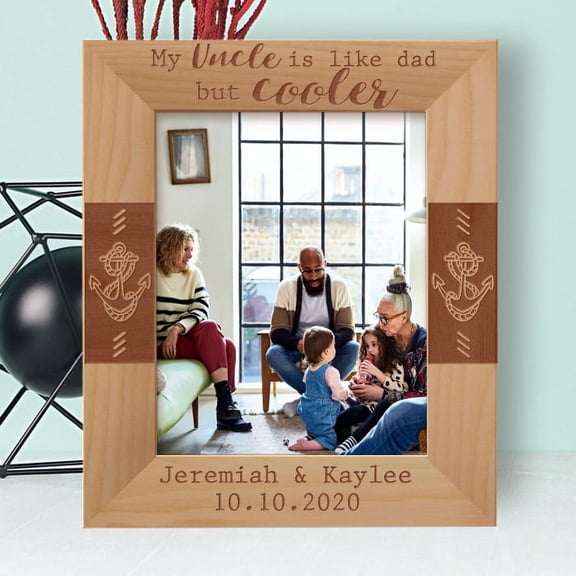 My Uncle Is Like Dad But Cooler Personalized Wooden Frame 8" x 10" Brown (Vertical)