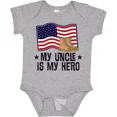 thumbnail image 1 of My Uncle Is My Hero Military Nephew Baby Bodysuit Childs Family Red Bodysuit Cute Baby Onesie, BABY BODYSUIT LAT 4424, 1 of 3