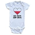 thumbnail image 1 of My Uncle Loves Me Polish Language Poland Flag Heart Baby Bodysuit - Mój wujek mnie kocha, 3-6 Months White, 1 of 2