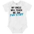 thumbnail image 1 of My Uncle Will Teach Me The Fun Stuff Romper Boys or Girls Infant Baby Brisco Brands 24M, 1 of 6