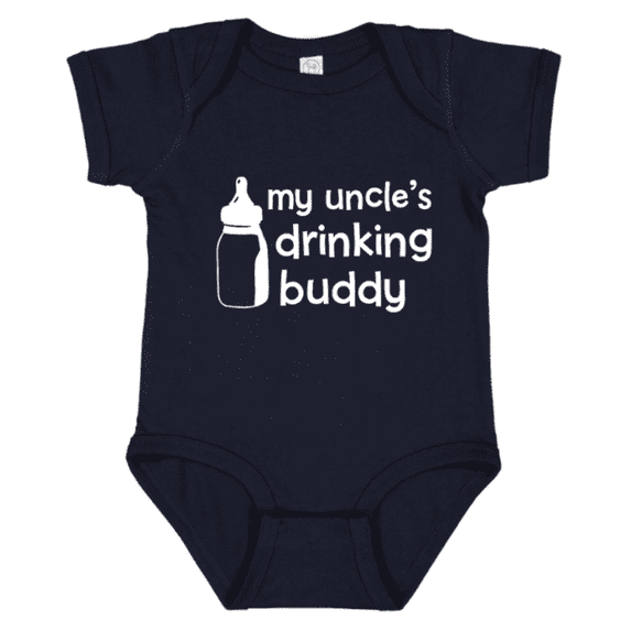 My Uncle’s Drinking Buddy Funny Baby Bodysuit, Cute Infant Onesie, Novelty Baby Shower Gift for Boys or Girls