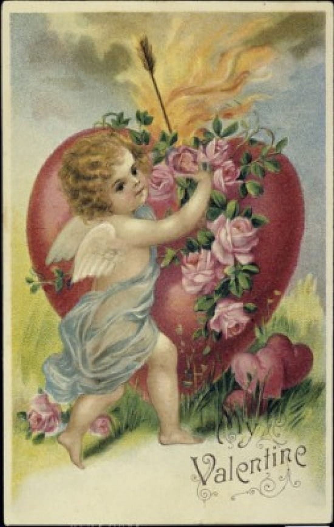 My Valentine C 1900 Nostalgia Cards Illustration Canvas Art - (24 x 36)