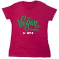 thumbnail image 1 of My Vegan Options Go Home Sarcastic Humor Novelty Funny Women's Casual Tees, 1 of 3