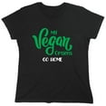 thumbnail image 1 of My Vegan Options Go Home Sarcastic Humor Novelty Funny Women's Casual Tees, 1 of 3