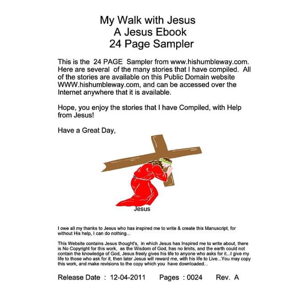 My Walk with Jesus -- A Jesus Ebook -- 24 page Sampler, (Paperback)
