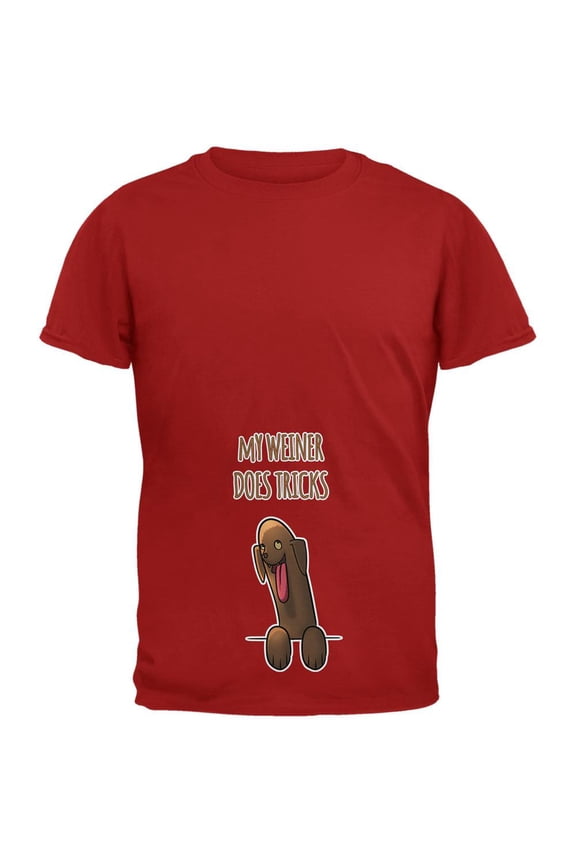 My Weiner Does Tricks Cardinal Red Adult T-Shirt