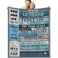 thumbnail image 1 of to My Wife Blanket from Husband, Romantic Anniversary Blanket for Wife Throw Blanket, Birthday Gifts for My Wife Valentine's Day Gifts for Her, Warm Flannel Blanket Talking Love to Wife, 50x60inch, 1 of 5