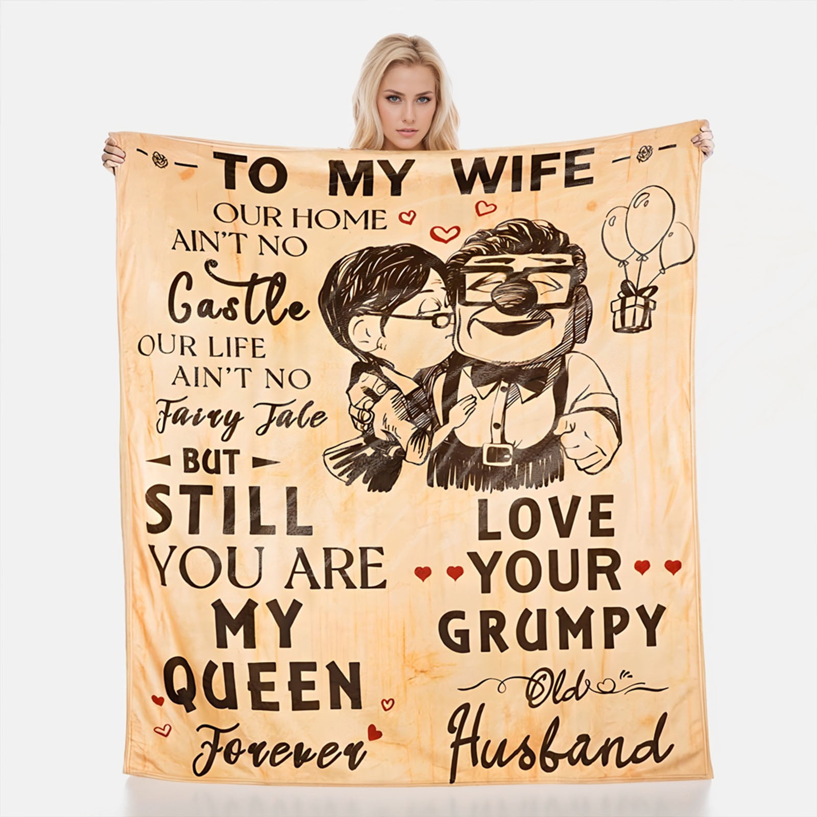 to My Wife Blanket for Wife Valentine's Day Gift from Husband Romantic