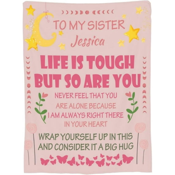 to My Wife Custom Name Blanket, Gifts for Wife Women from Husband, Personalized Throw Blankets for Couch Travel, Soft Present for Anniversary Wedding Birthday Valentines Christmas, 60"x50"