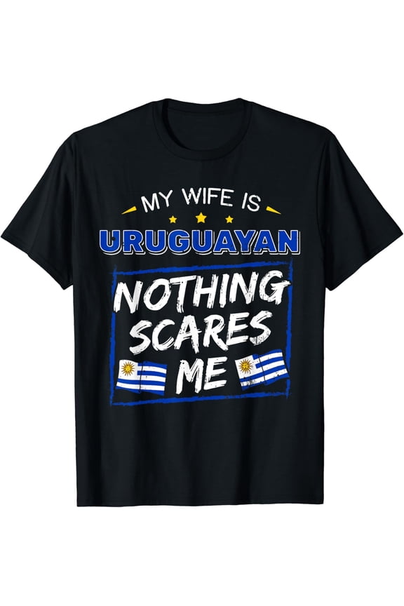 My Wife Is Uruguayan Uruguay Oriental Heritage Roots Flag T-Shirt mens t shirt,black,women,funny,misfits,men,journey,t-shirt