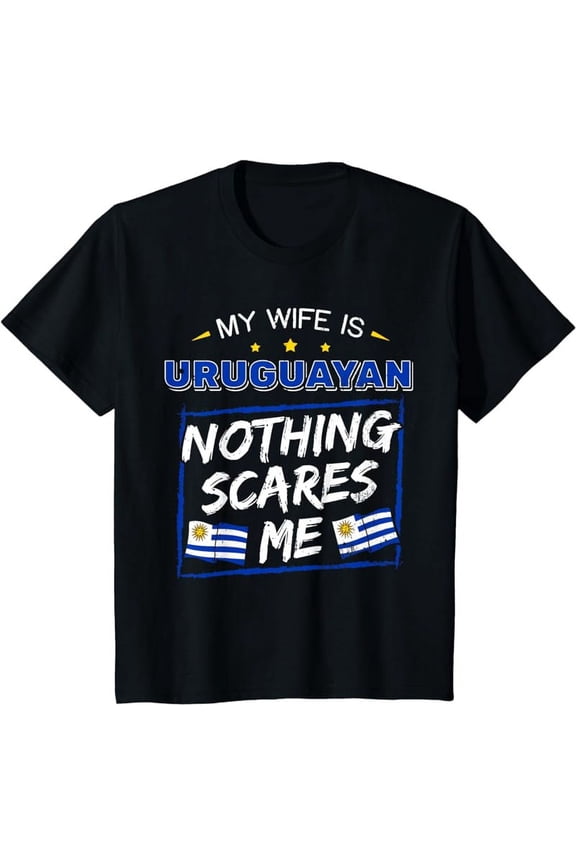 My Wife Is Uruguayan Uruguay Oriental Heritage Roots Flag T-Shirt