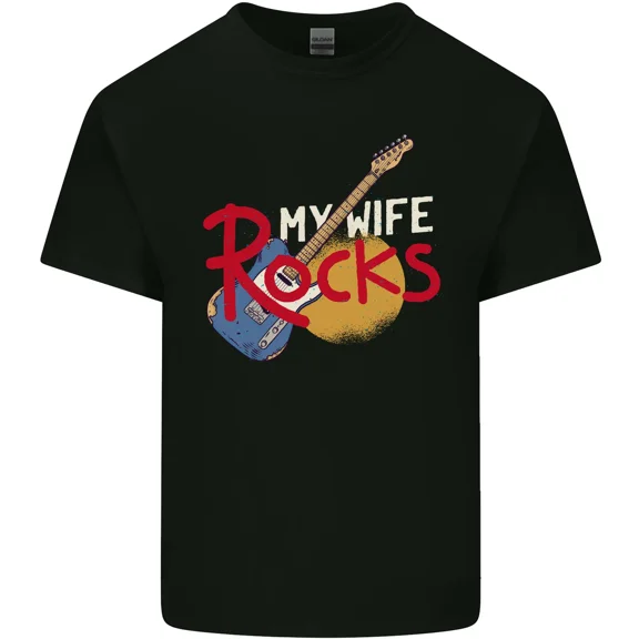 My Wife Rocks Funny Music and Guitar and Rock and Roll Unisex T-Shirt