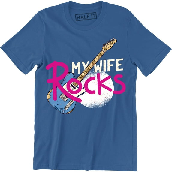 My Wife Rocks Funny Wedding Guitar Wife Valentines Day T-Shirt
