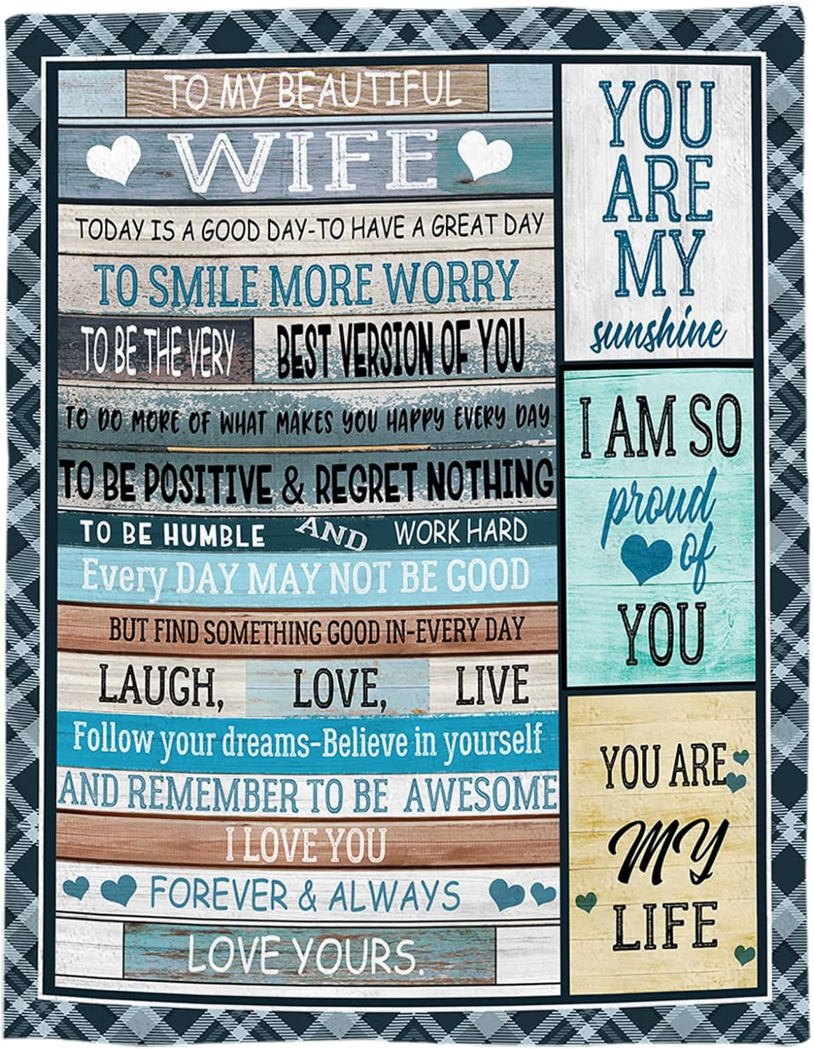 to My Wife Throw Blankets from Husband,Love Soft Fleece Blanket for