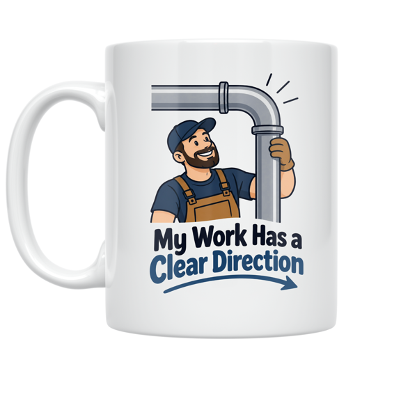 My Work Has a Clear Direction - Pipefitting Enthusiast - 11 oz Ceramic Coffee Mug