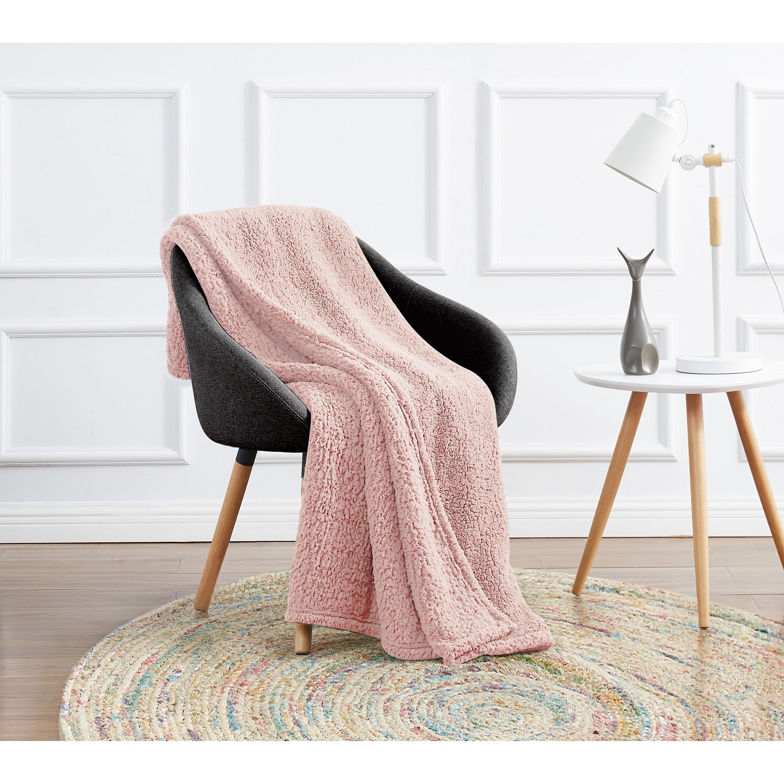 Cloud Embrace 14'' Blush Sherpa Fleece Throw Blanket