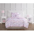 thumbnail image 1 of My World Rainbow Unicorn Purple and Pink Polyester 4-Piece Full Comforter Set, Unicorns Themed, for Kids, Oeko-TEX Certified, 1 of 6