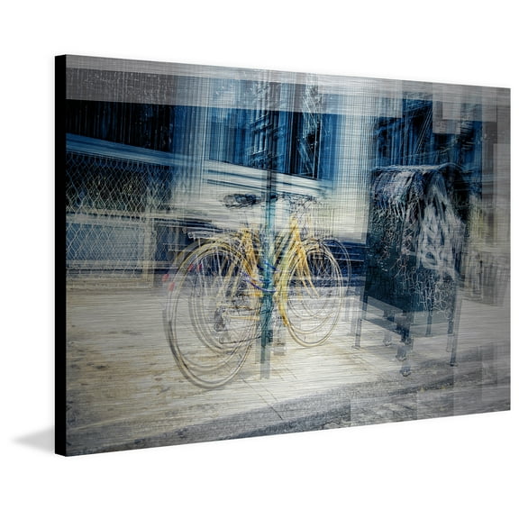 "My Yellow Cycle" Painting Print on Brushed Aluminum
