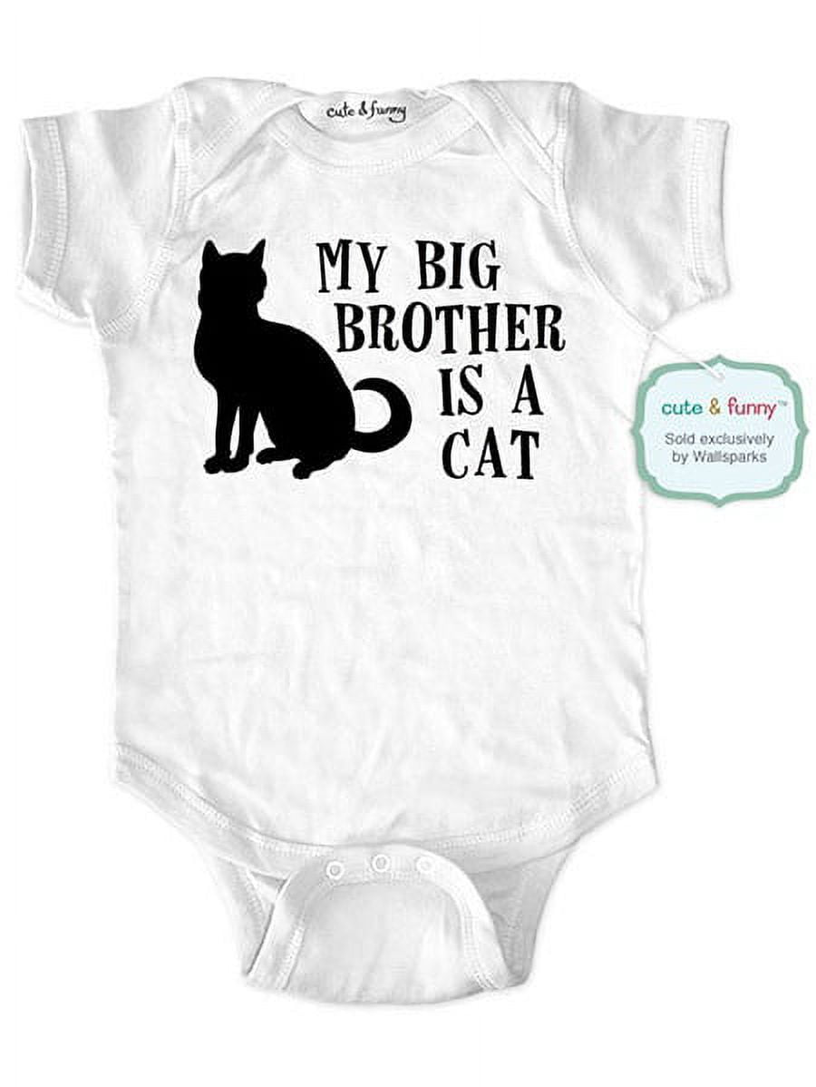My big brother is a cat - wallsparks cute & funny Brand - baby one piece bodysuit - Great baby shower gift!