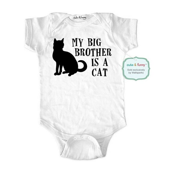 My big brother is a cat - wallsparks cute & funny Brand - baby one piece bodysuit - Great baby shower gift!