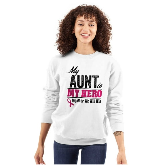 My boob is My Hero Together We Win Women Crewneck Sweatshirt Brisco Brands S