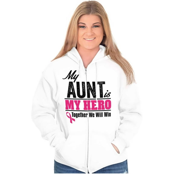 My boob is My Hero Together We Win Zip Hoodie Sweatshirt Women Brisco Brands M