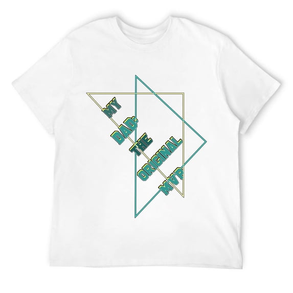 My dad_ the original MVP Regular Fit Casual Idea for Husband Scoop Neck Mens T Shirts White 2XL