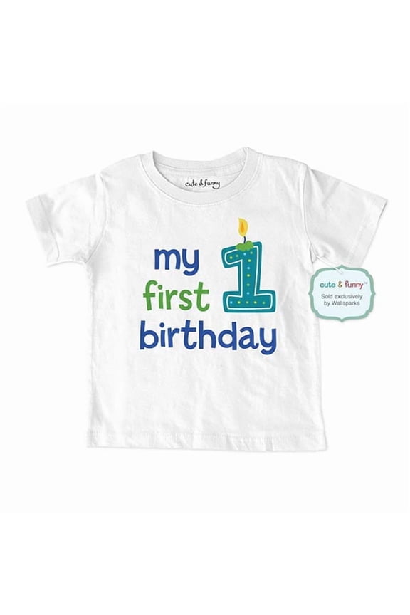 My first birthday - baby boy design - Baby Infant T-Shirt - Great 1st Birthday Shirt! cute & funny wallsparks