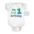 thumbnail image 1 of My first birthday - baby boy design - Baby one piece bodysuit - Great 1st Birthday Outfit! cute & funny wallsparks, 1 of 3