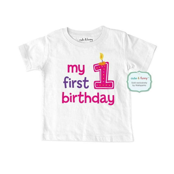 My first birthday - baby girl design - Baby Infant T-Shirt - Great 1st Birthday Shirt! cute & funny wallsparks