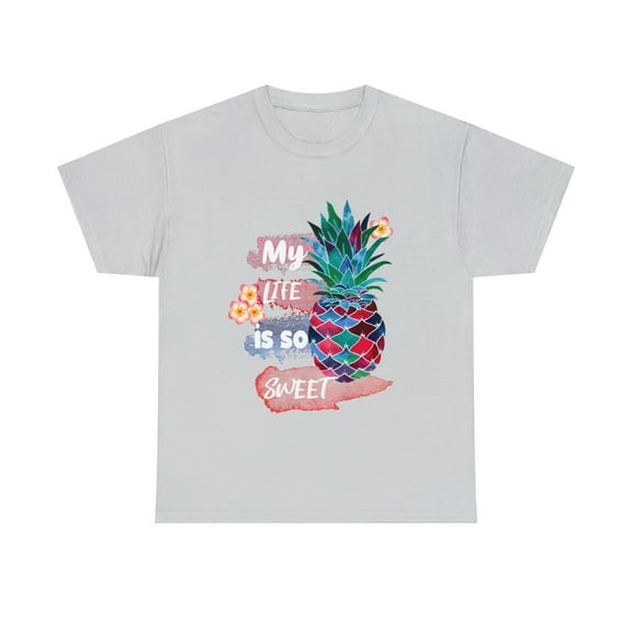 My life Is So Sweet Colorful Pineapple With Flowers T-Shirt