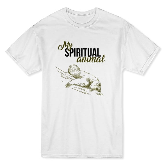 "My spiritual animal" Quote Sloth Sketch Underneath Men's T-shirt
