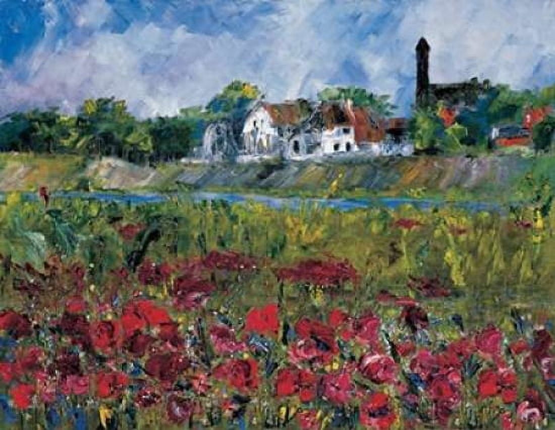 My village at the river Canvas Art - Marijke Cruysberg (22 x 28)